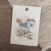 2 Stuks Meisjes Haarspeld Kat Bloem Geruit Ontwerp Omwikkeld met Stof Haarclips Borduurwerk Stof Splicing Haarspelden Lente Zomer Haaraccessoires