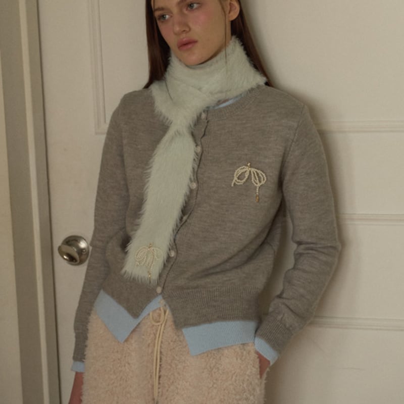 leterie ANGORA RIBBON MUFFLER_MINT