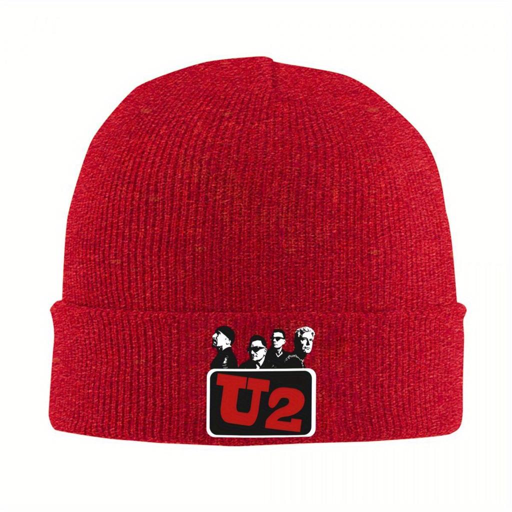 U2 Mitglieder Logo Hut Herbst Winter Mützen Beanie Neue Kappen Unisex Damen Acryl Mütze