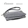 COXSWAIN Men's Crocodile Embossed Leather Clutch Bag In Gray with Strap, CW1605CS GRAY, Made In Japan