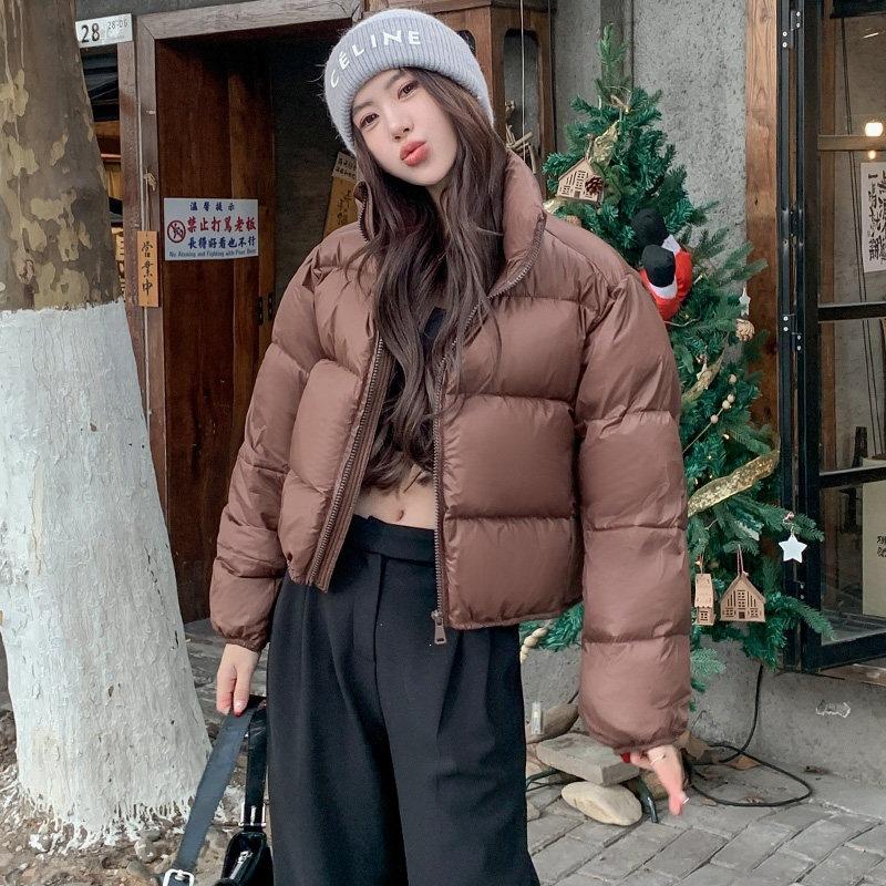 Kendou style short down jacket for women and small men, winter new white duck down stand-up collar thickened bread jacket