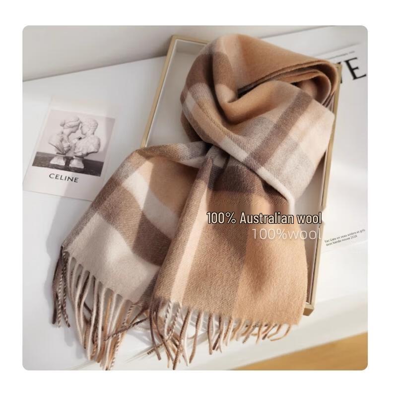 Australian Wool Plaid Scarf