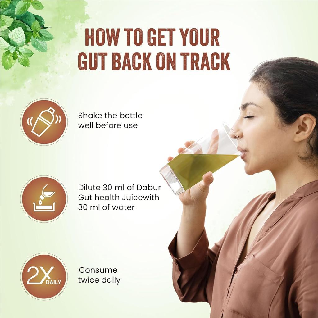 Dabur Gut Health Juice 1L Ayurvedic Digestive Care Drink Supports Gut Wellness Natural Herbal Digestion Support Drink