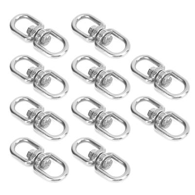 10Pcs Swivel Hooks M6 Double Ended Stainless Steel 8?Shape Shackle Ring Connector