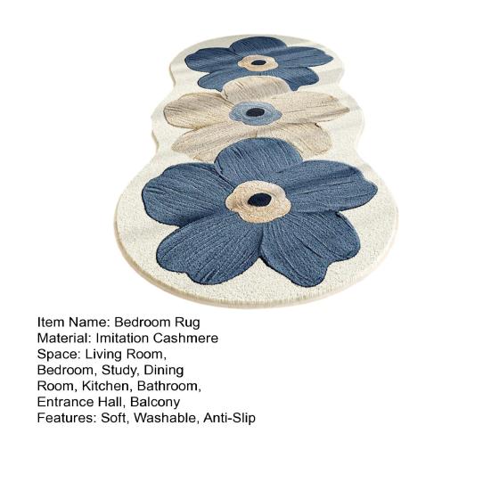 Flower Area Rug Soft Non Slip Bedroom Rug Vintage Spring Floral Pattern Washable