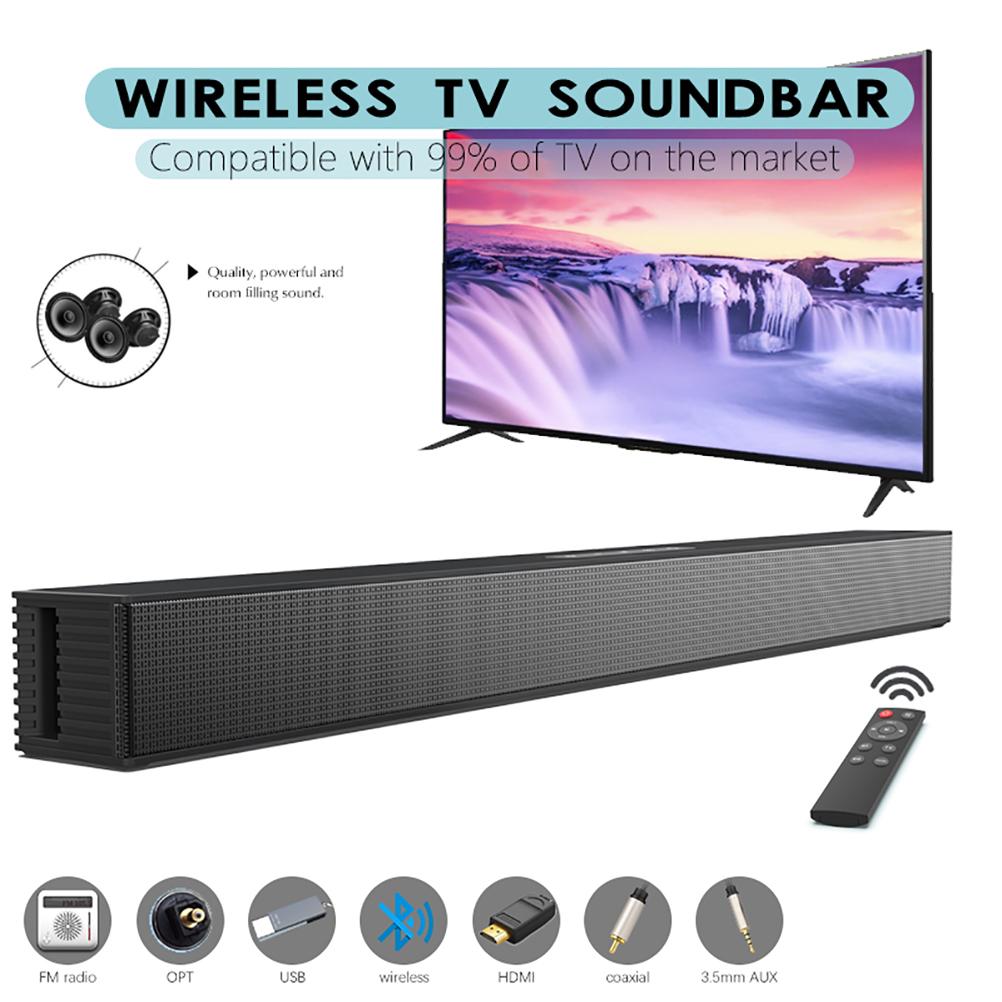 40W High Power Fiber Soundbar Bluetooth Speaker with Remote Control Coaxial Strip Wall Mount TV