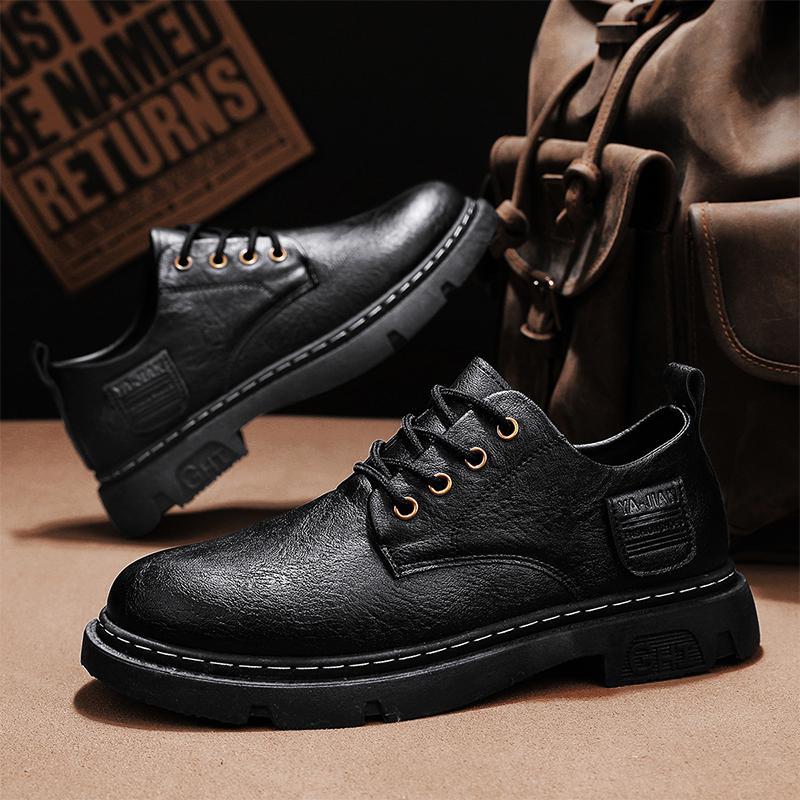 

Деловые повседневные кожаные туфли для мужчин, корейская версия, молодежная офисная мужская обувь, модная молодежная универсальная цветная полировка, ретро-обувь 44 чёрный
