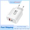 Total 65W USB C Charger GaN Fast Charging Wall Charger For iPhone Samsung Xiaomi Quick Charge EU/US Plug Phone Charger Adapter