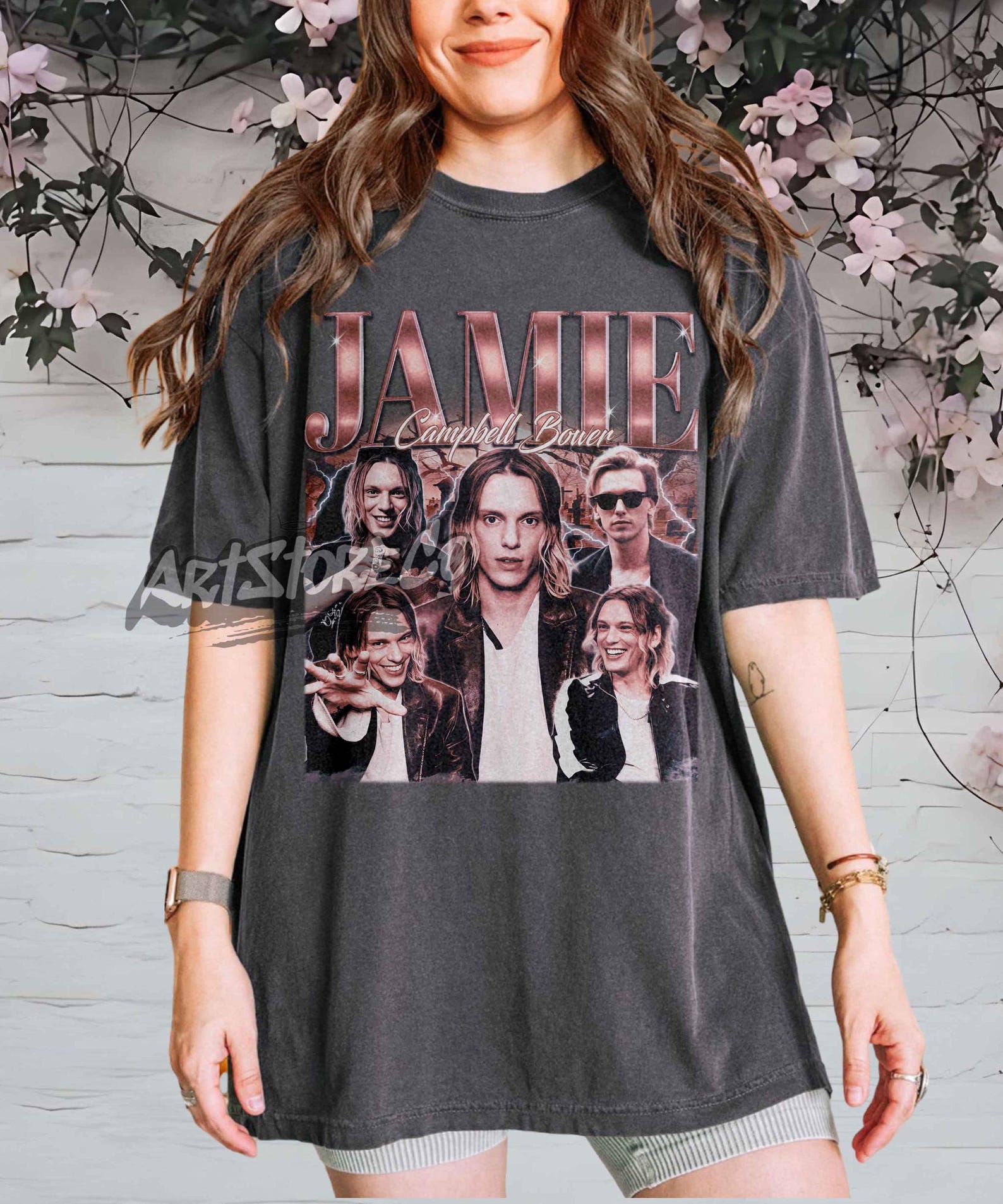 Jamie Campbell Bower Retro Portrait T-Shirt, Vintage Inspired Graphic Tee 3XL