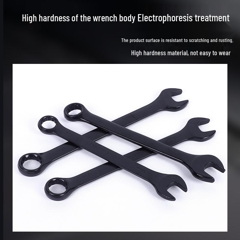 14-Piece Double-Ended Open-End Wrench Set with Electrophoretic Flower Head Design.