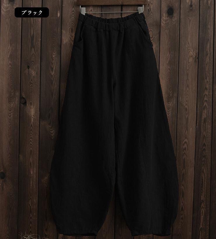 

Женские летние брюки-фонарики из хлопка и льна 2023 года: Шесть цветов, Японский стиль, Дзен-медитация, Эластичная талия, Большой размер, Свободный крой. 2XL чёрный