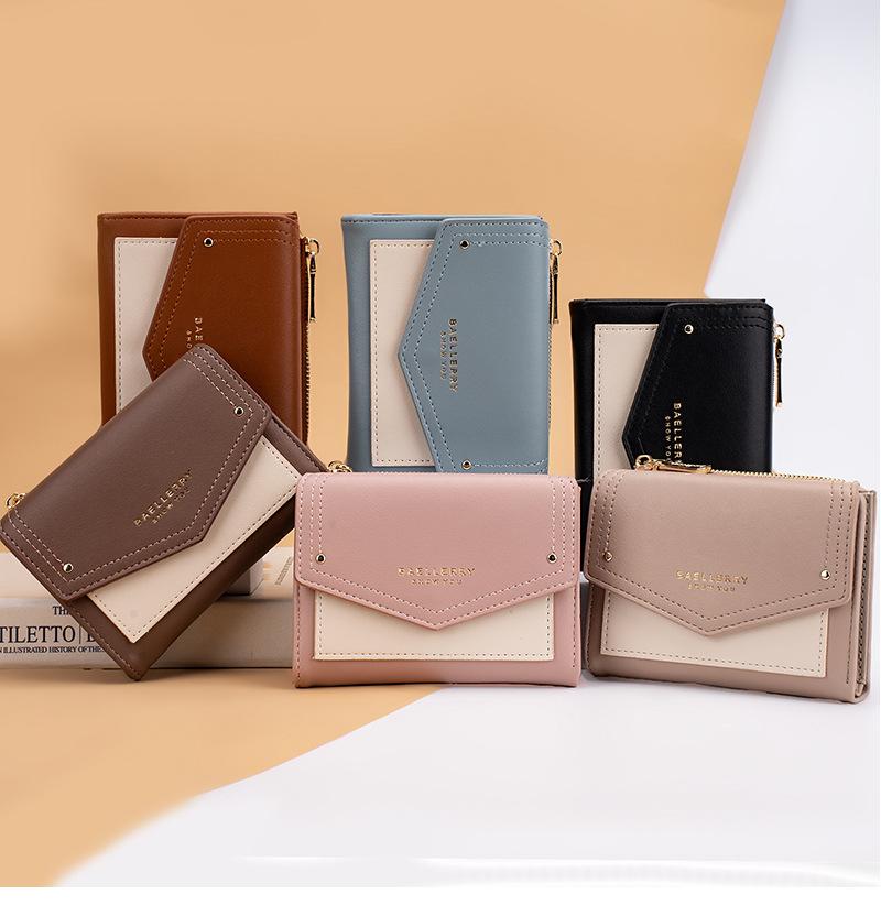 Baellerry Women's Short Wallet All Match Casual Zipper Coin Purse Multi-Card Holder
