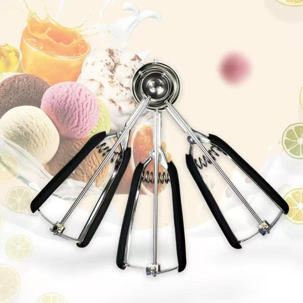 Stainless Steel Ice Cream Scoop Cookie Scoop Multipurpose Ice Cream Spoon Fruit Scooper Melon Ball Dough Baking Kitchen Tools
