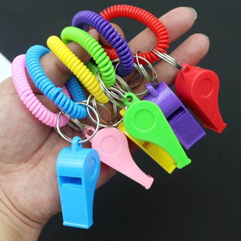12pcs Colorful Sports Whistle Loud Noise Plastic Referee Tool Easyly Carry for Coaches Groups