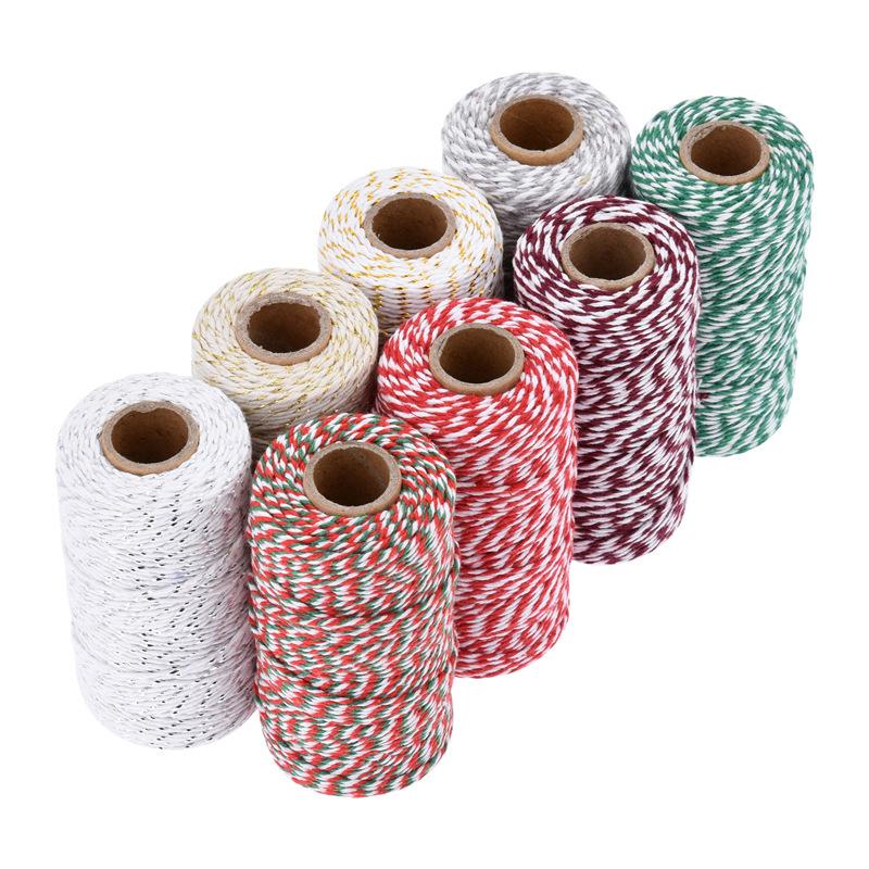 100M/Roll Bakers Twine String Cotton Cords Rope For Home Decor Handmade Christmas Gift Packing Craft Diy Wrapping Gift