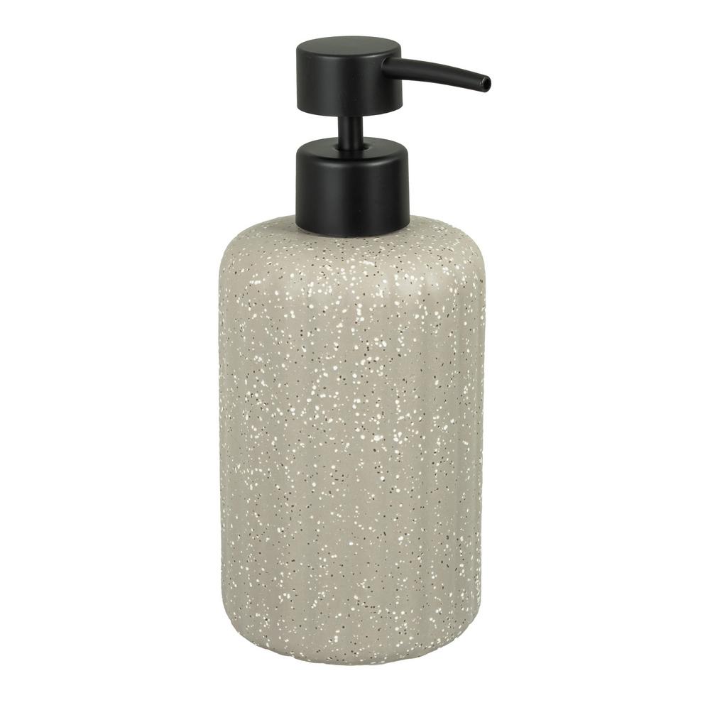 Liquid Soap Dispenser 450ml Ceramic Brown with Black Pump Peru
