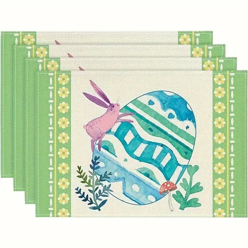 Velikonoční lněné prostírání Králík Velikonoční vajíčka Restaurace Obývací pokoj Domácí dekorace Stůl Protiskluzová podložka