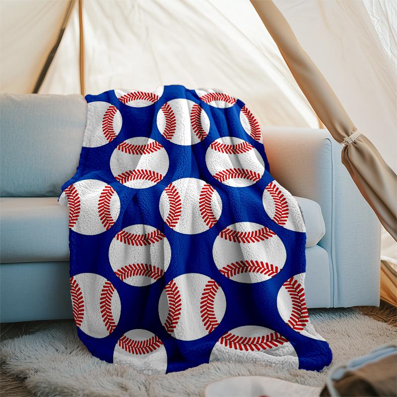 Baseball Theme Printed Blanket - Perfect for Couch, Bed, Travel & Outdoor Use | Machine Washable, Cozy & Durable.