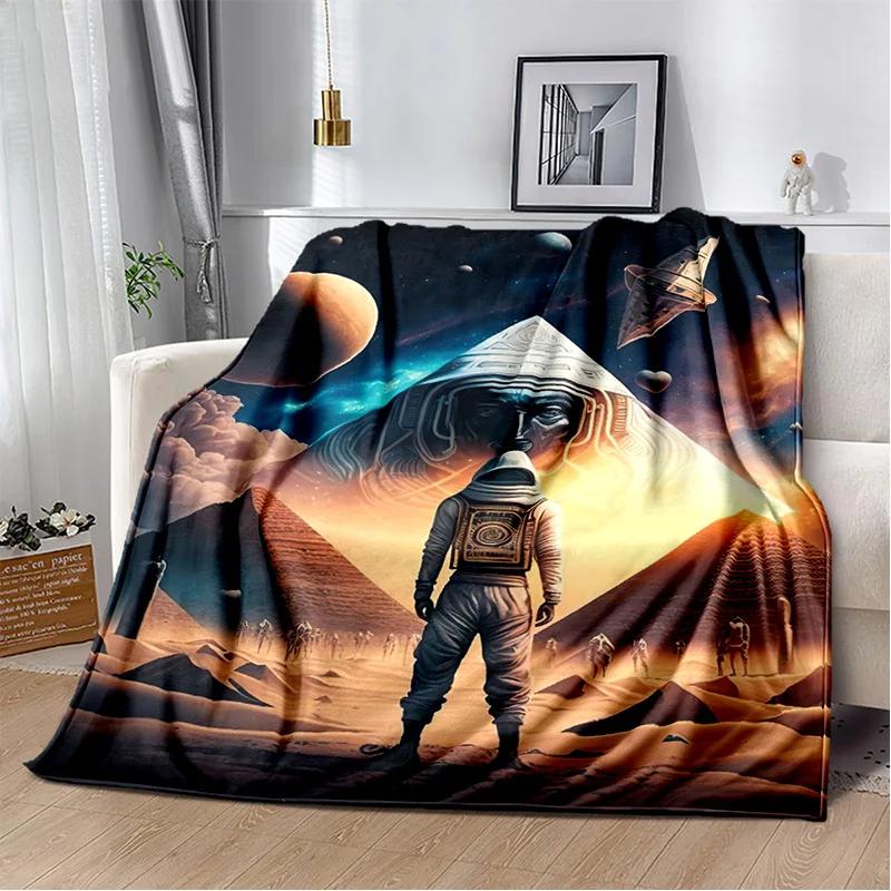 Ägyptische Pyramide Berühmte Architektur Decke, Weiche Überwurfdecke für Zuhause Schlafzimmer Bett Sofa Picknick Reise Ruheabdeckung Decke Kinder