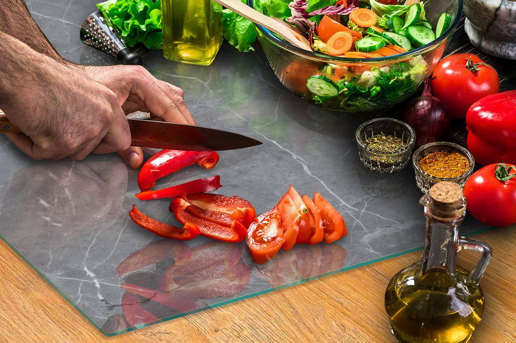 SZKLANA DESKA DO KROJENIA 52x30 MARMUR