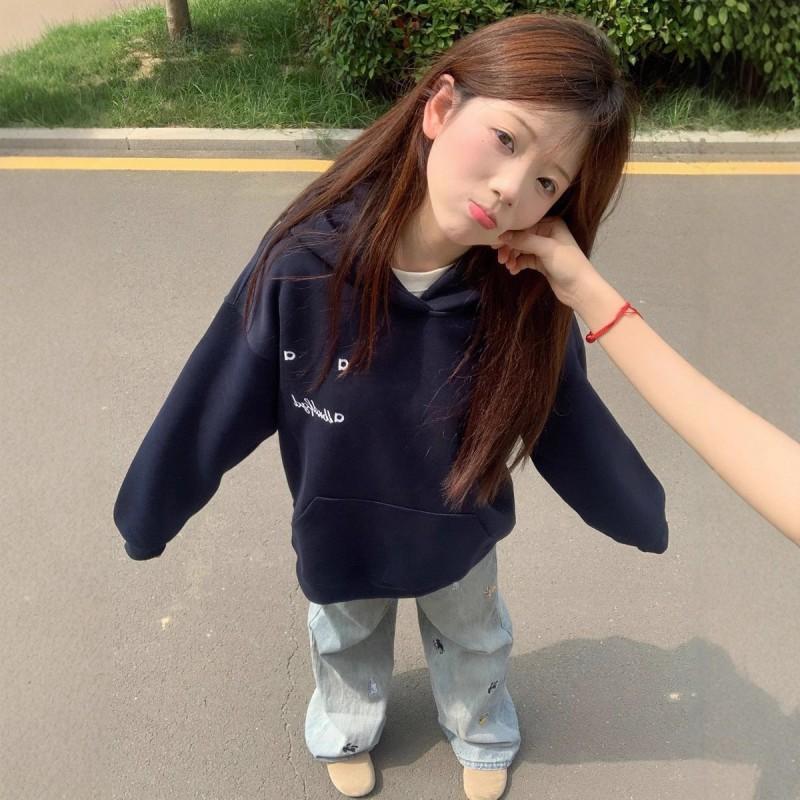 Womens Vintage American Hoodie Early Fall Loose Fit Printed Street Style Sweatshirt