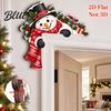 Seasonal Festive Store Display Wooden Christmas Door Topper 2D Flat Santa Claus Elk Snowman Cat Easy Install Frame Decor Corner Sign Funny