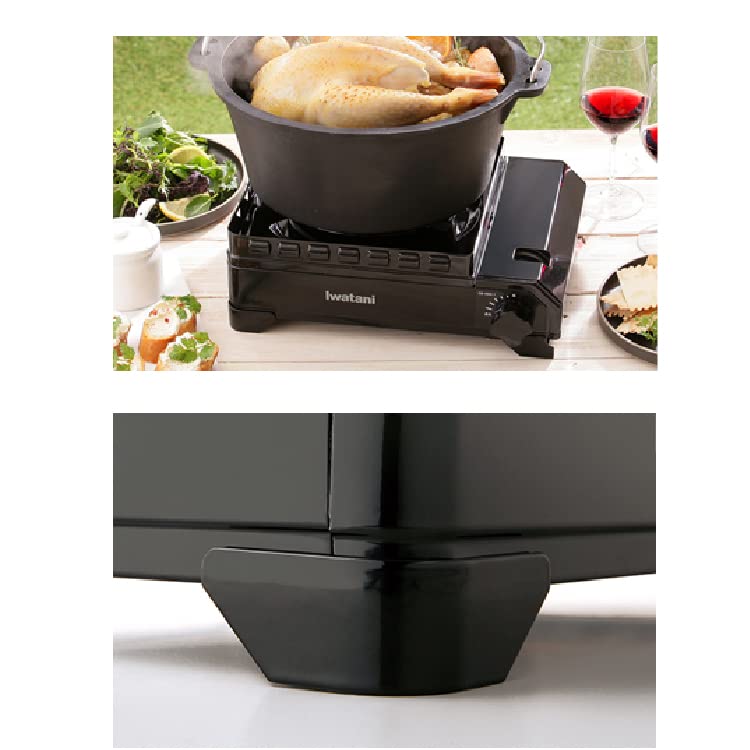 Iwatani Cassette Stove, Tough Maru, Olive & Pearl Metal Iron Mini Tripod (CB-ODX-1-OL & HB-5001), 2-Piece Set