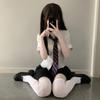 Original Women's Sexy Long-Sleeve JK Uniform Pleated Shirt - Waist-Hugging, Slim-Fit Design