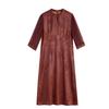 Red Cloud Yarn Silk Dress for Women's Summer New Temperament Slim Improved Cheongsam Mulberry Silk Skirt