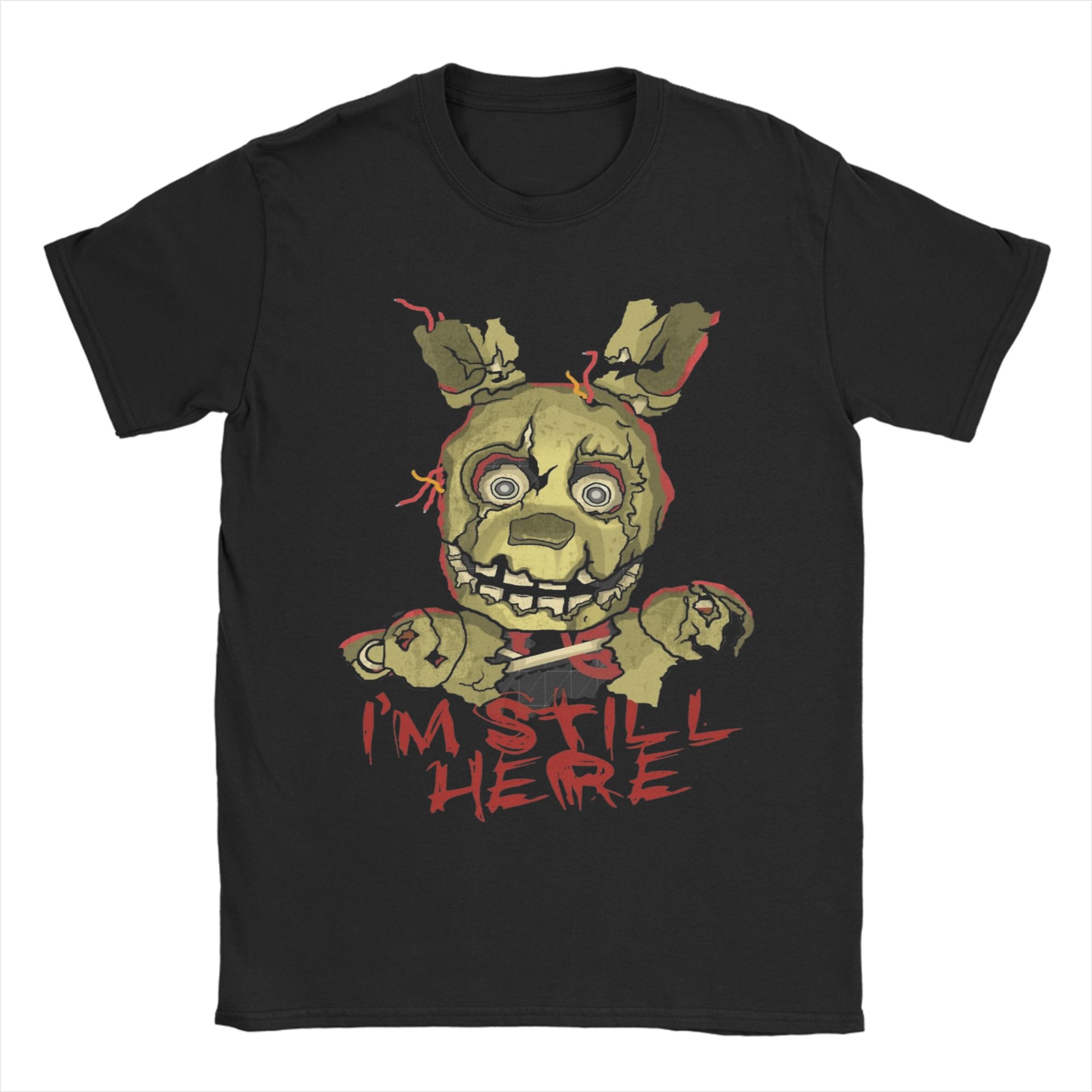 

Чоловіча футболка FNAF At Freddys Springtrap Повсякденна Чиста бавовна Футболки з коротким рукавом Круглий комір Одяг Великий розмір S