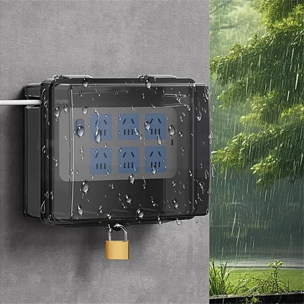 2026 New Waterproof Box Outdoor Electrical Extension Cord Box With 6 Output Hole For Safe Installation For Garden And Patio Safe