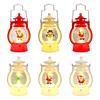 Vintage Style Pony Lantern Christmas Night Light, Retro Santa/Snowman/Tree Handheld Oil Lamp with Festive Party Decoration Warm LED, Cute Holiday