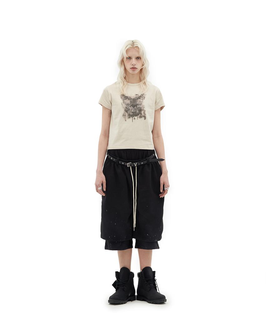 Depeugameoncheu Cat Ava T-Shirts [Light Beige]