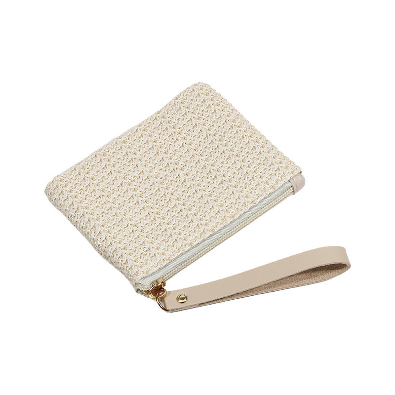 Women Girls Straw Clutch Purses Lightweight Summer Beach Mobile Phone Wallet Coin Change Pouch