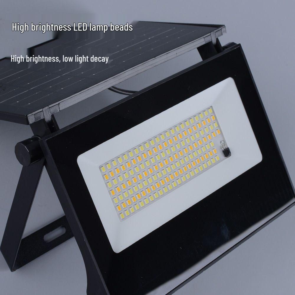 Foldable Solar LED Floodlight with Remote, Motion Sensor, and Outdoor Wall Mount for Garden Lighting
