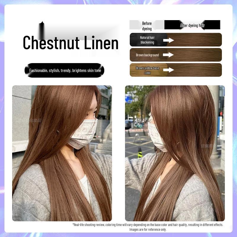 

Фарба для волосся Лічі Браун - Рослинний крем для домашнього використання, підходить для чоловіків та жінок, популярний колір 2026 року. 2 boxes, includes dye tools + 2 hair masks