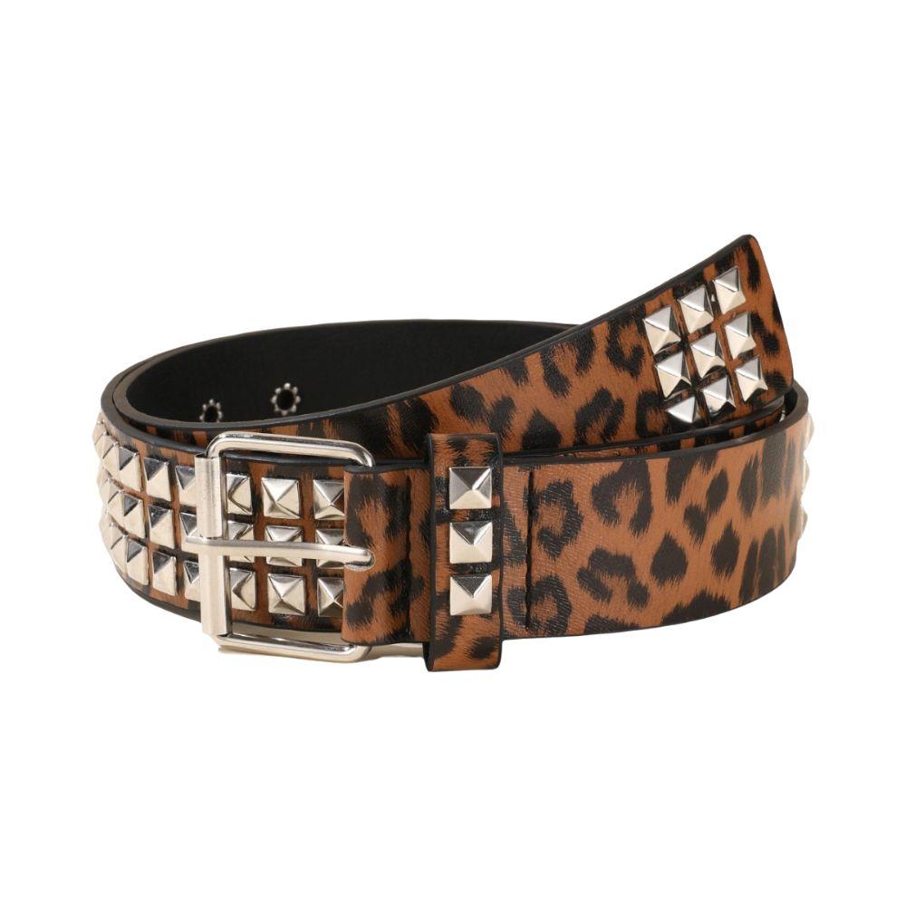 Leopard Print Heavy Metal Belt Punk Women's Belts Trend Jeans Belt Fashion Decoration