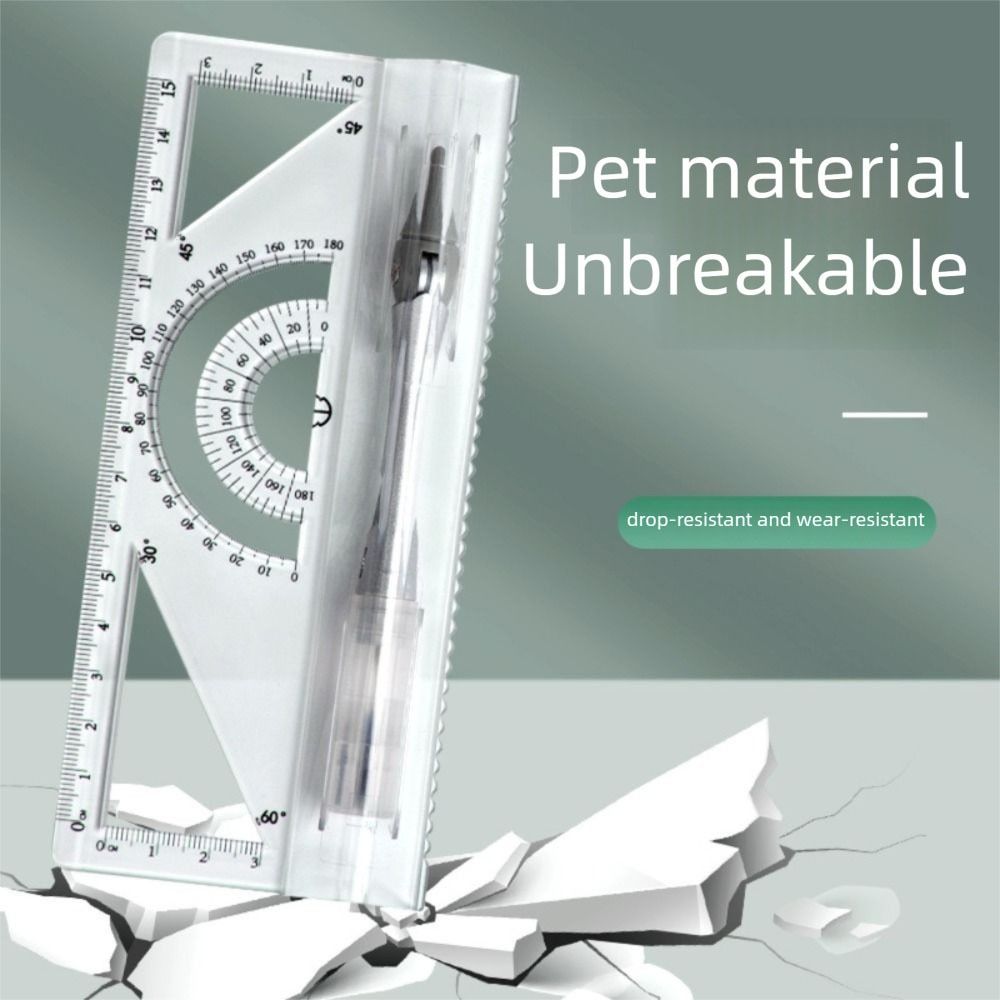 Portable Protractor 8in1 Straightedge Durable Ruler Measurement Set Gift