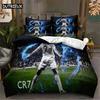 Set de lenjerie de pat cu stele de fotbal Set husă de plapumă Set lenjerie de pat 3D Imprimeu digital Lenjerie de pat mărime queen Set lenjerie de pat design la modă