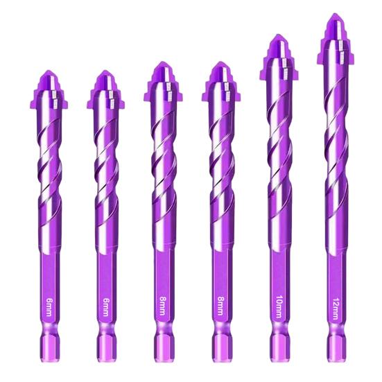 1/4/6Pcs Four-Edged Sawtooth Drill Bits High Hardness Rust Resistant Multifunctional Four Blade Serrated Eccentric Drill Bits