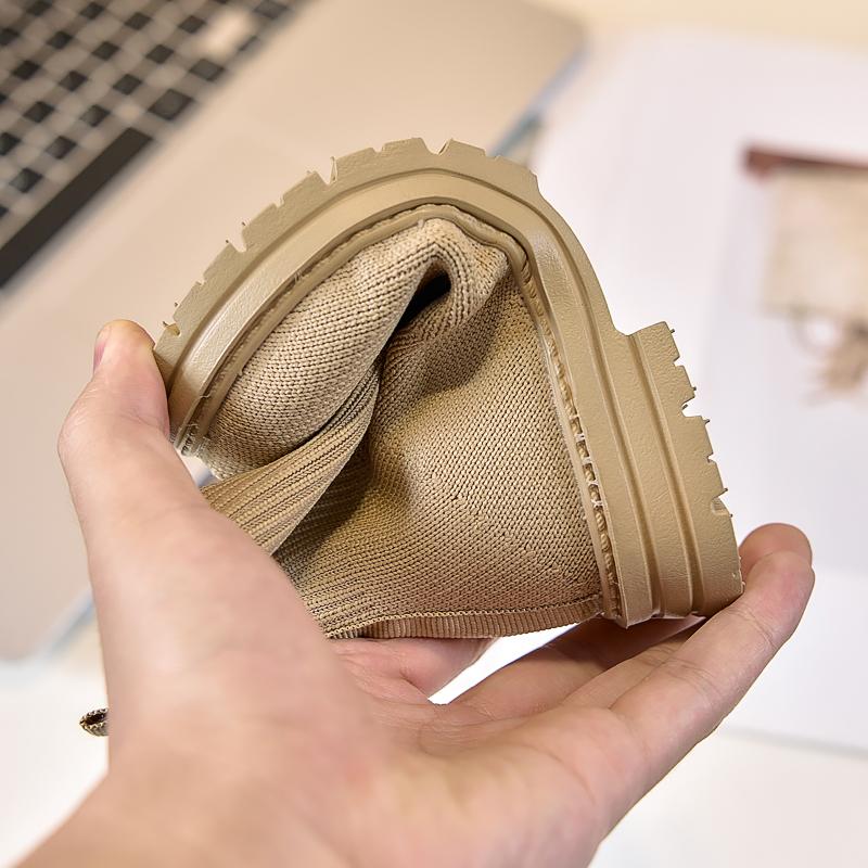 Kinder Stoffstiefel Gestrickter Komfort Kinder Mode Stiefel Einfarbig Vielseitig 2025 Brandneu Jungen Mädchen Kurze Stiefel Runde Zehen