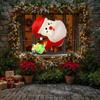 Light Up Inflatable Window Santa Ornament For Outdoor Garden Christmas Party Decoration