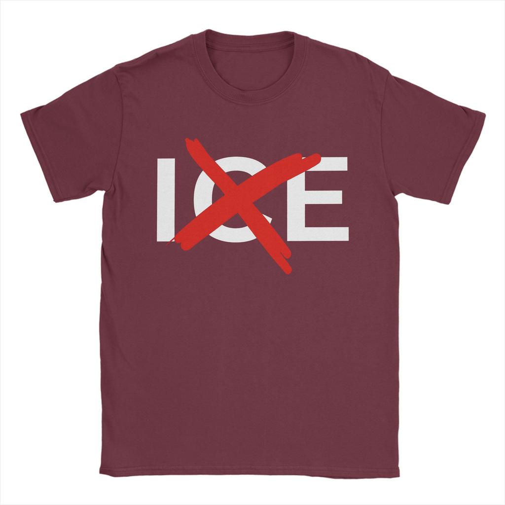 Unisexs Anti ICE Abolish Ice Logo T Shirts  100 Cotton Clothes Funny Short Sleeve Crewneck Tee Shirt Gift TShirt