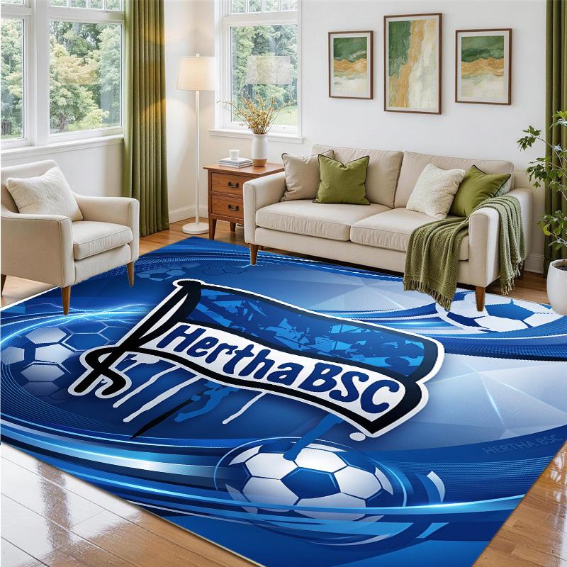 hertha bsc FC Design Crystal Velvet Rug Soft Decorative Mat for Bedroom Entrance