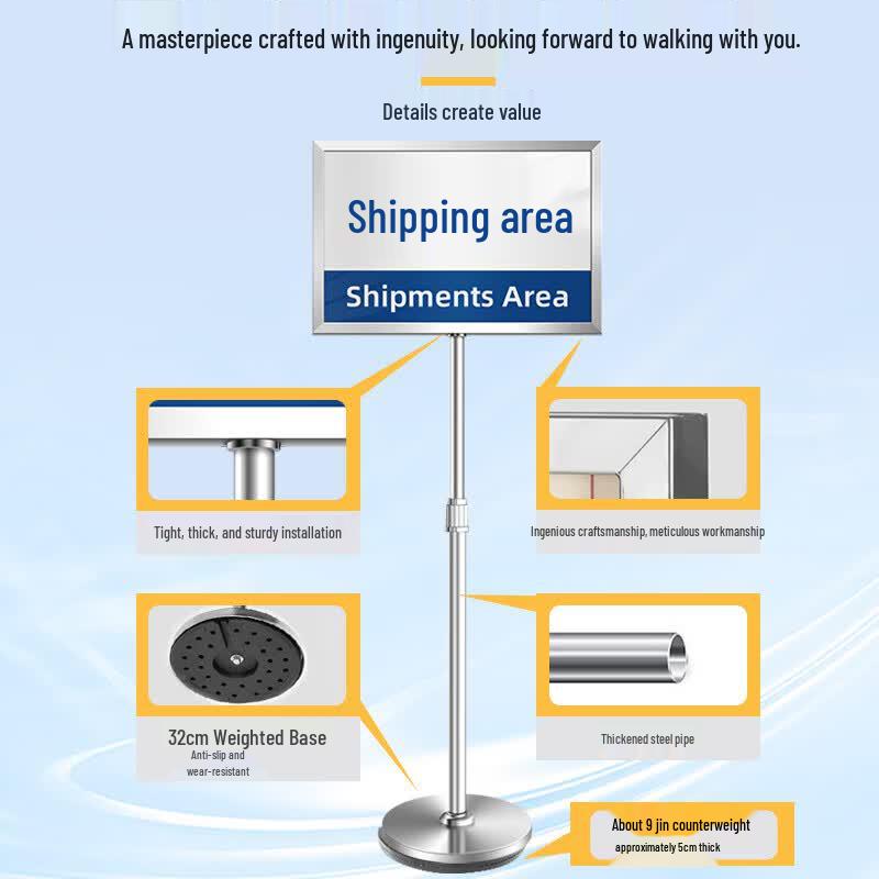 Xunhuo A3 Stainless Steel Floor Display Sign