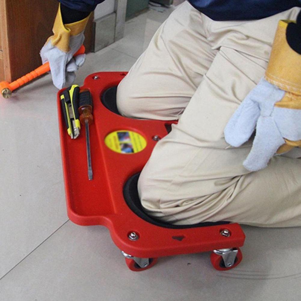 Rolling Knee Cart with 5 Swivel Castors Rolling Knee Dolly ABS High Impact Frame Roll-Up Knee Pads for Auto Repair Protect Knees