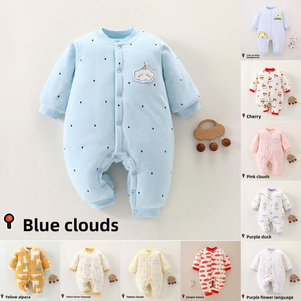 Baby Winter Cotton Romper With Thickened Fabric For Newborns And Infants