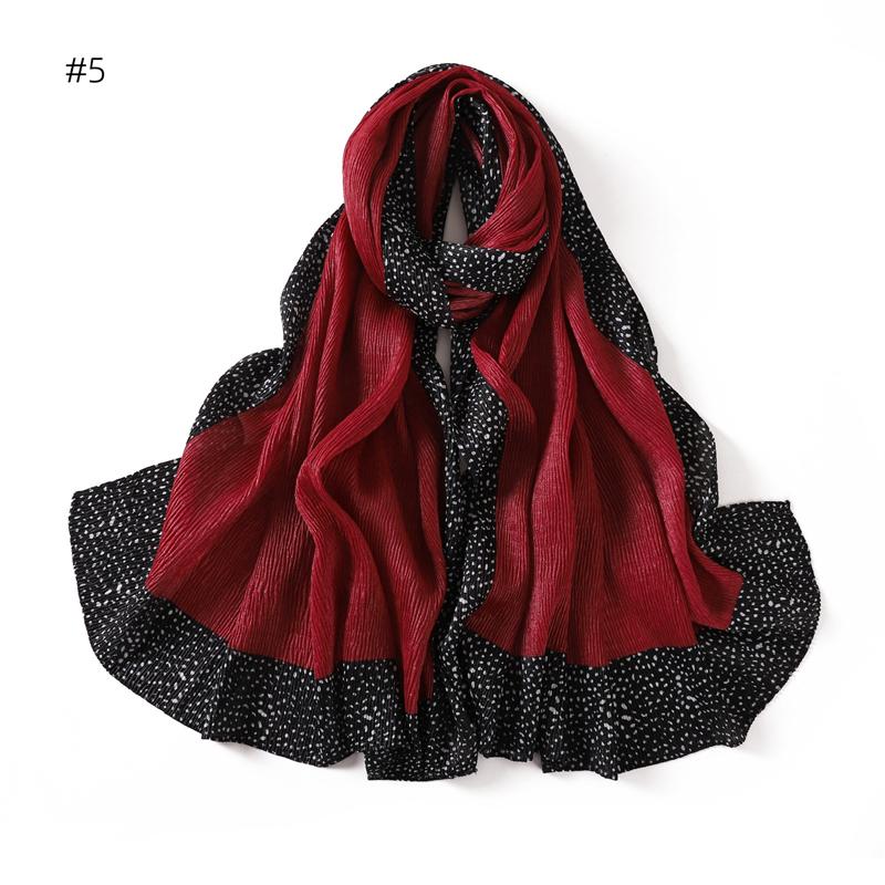 80*180cm Women Plain Solid Wrinkle Hijab Scarf Lady High Quality Wraps Shawls Muslim Headband Islamic Scarves Ramadan