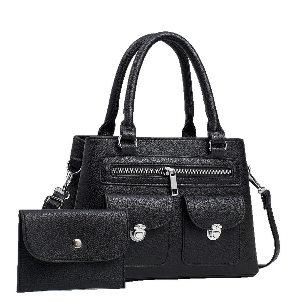 Simple Style Large Capacity Pu Tote Bag With Inner Pockets For Women