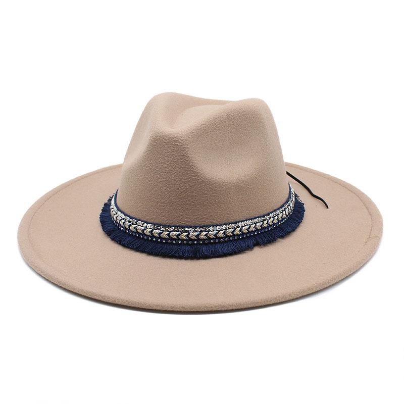 Pfirsichherz Top 9,5 cm Breite Krempe Zylinderhut Ethnischer Stil Accessoires Jazzhut Kaschmir Filzhut Gentleman- und Damenhut